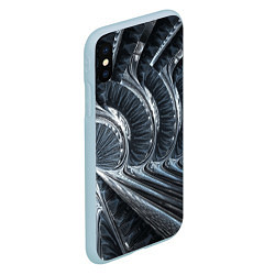 Чехол iPhone XS Max матовый Фрактальный абстрактный паттерн Броня Fractal Abst, цвет: 3D-голубой — фото 2