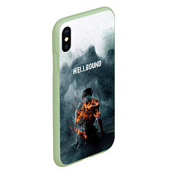 Чехол iPhone XS Max матовый Зов ада - hellbound, цвет: 3D-салатовый — фото 2