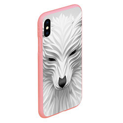 Чехол iPhone XS Max матовый Волк - белый, цвет: 3D-баблгам — фото 2