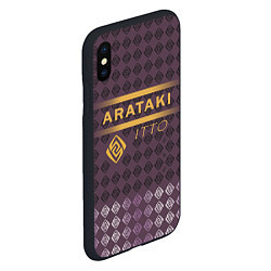 Чехол iPhone XS Max матовый Аратаки Итто Arataki Itto Elements Genshin Impact, цвет: 3D-черный — фото 2