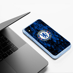 Чехол iPhone XS Max матовый CHELSEA F ЧЕЛСИ LOGO, цвет: 3D-голубой — фото 2