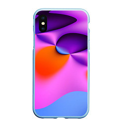 Чехол iPhone XS Max матовый Абстрактная красочная композиция Лето Abstract col, цвет: 3D-голубой