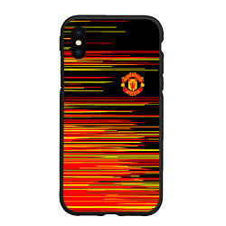 Чехол iPhone XS Max матовый Манчестер юнайтед manchester united ФКМЮ, цвет: 3D-черный