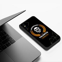 Чехол iPhone XS Max матовый Лого Valencia и надпись Legendary Football Club на, цвет: 3D-черный — фото 2