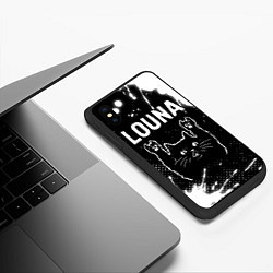 Чехол iPhone XS Max матовый Группа Louna и Рок Кот, цвет: 3D-черный — фото 2