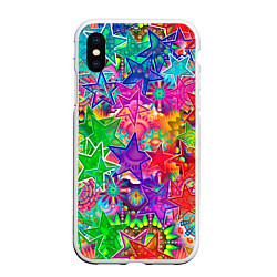 Чехол iPhone XS Max матовый COLOR STARFALL, цвет: 3D-белый