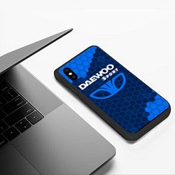 Чехол iPhone XS Max матовый ДЭУ Sport Соты, цвет: 3D-черный — фото 2