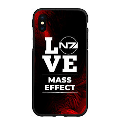 Чехол iPhone XS Max матовый Mass Effect Love Классика, цвет: 3D-черный
