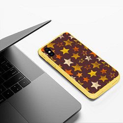 Чехол iPhone XS Max матовый Звездное коричневое небо, цвет: 3D-желтый — фото 2