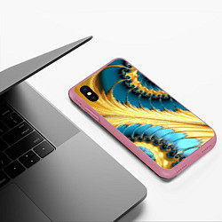 Чехол iPhone XS Max матовый Двойная авангардная спираль Double avant-garde spi, цвет: 3D-малиновый — фото 2