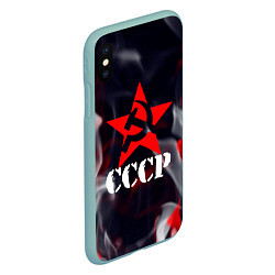 Чехол iPhone XS Max матовый Ссср - серп и молот - звезда - пламя, цвет: 3D-мятный — фото 2