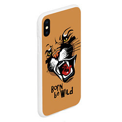 Чехол iPhone XS Max матовый Born be wild!, цвет: 3D-белый — фото 2