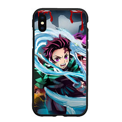 Чехол iPhone XS Max матовый ТАНДЖИРО КЛИНОК, РАССЕКАЮЩИЙ ДЕМОНОВ DEMON SLAYER, цвет: 3D-черный