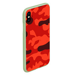 Чехол iPhone XS Max матовый Рыжий камуфляж Огонь Пятна, цвет: 3D-салатовый — фото 2