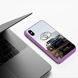 Чехол iPhone XS Max матовый Toyota Land Cruiser 300 Sport, цвет: 3D-фиолетовый — фото 2