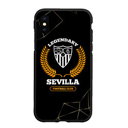 Чехол iPhone XS Max матовый Лого Sevilla и надпись Legendary Football Club на