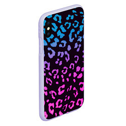 Чехол iPhone XS Max матовый Леопардовый градиент, цвет: 3D-светло-сиреневый — фото 2