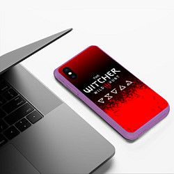 Чехол iPhone XS Max матовый Witcher blood, цвет: 3D-фиолетовый — фото 2