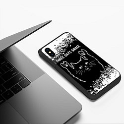 Чехол iPhone XS Max матовый Группа Three Days Grace и Рок Кот, цвет: 3D-черный — фото 2
