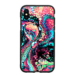 Чехол iPhone XS Max матовый Acid Wave, цвет: 3D-черный