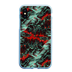 Чехол iPhone XS Max матовый Красно-Белая Вулканическая Лава
