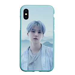 Чехол iPhone XS Max матовый MIN YOONGI BTS YET TO COME, цвет: 3D-мятный