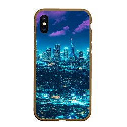 Чехол iPhone XS Max матовый Вечер в Лос-Анжелесе, цвет: 3D-коричневый