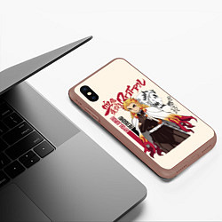 Чехол iPhone XS Max матовый КЛИНОК, РАССЕКАЮЩИЙ ДЕМОНОВ РЕНГОКУ, цвет: 3D-коричневый — фото 2