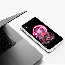 Чехол iPhone XS Max матовый НЕЗУКО КЛИНОК, РАССЕКАЮЩИЙ ДЕМОНОВ NEZUKO, цвет: 3D-белый — фото 2