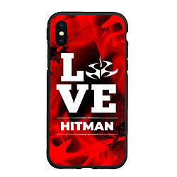 Чехол iPhone XS Max матовый Hitman Love Классика, цвет: 3D-черный