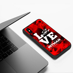 Чехол iPhone XS Max матовый Hitman Love Классика, цвет: 3D-черный — фото 2