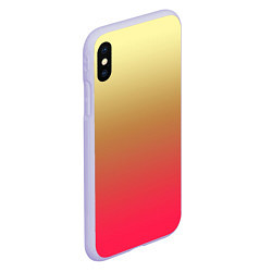 Чехол iPhone XS Max матовый Красно-желтый градиент, цвет: 3D-светло-сиреневый — фото 2