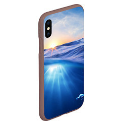 Чехол iPhone XS Max матовый Грань между небом и водой, цвет: 3D-коричневый — фото 2