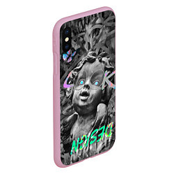 Чехол iPhone XS Max матовый Angel and butterfly, цвет: 3D-розовый — фото 2