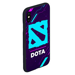 Чехол iPhone XS Max матовый Символ Dota в неоновых цветах на темном фоне, цвет: 3D-черный — фото 2