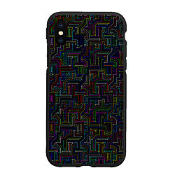 Чехол iPhone XS Max матовый Схема Circuit, цвет: 3D-черный