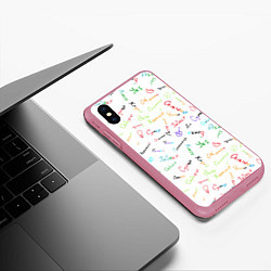 Чехол iPhone XS Max матовый Слова поддержки, цвет: 3D-малиновый — фото 2