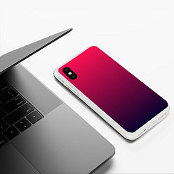 Чехол iPhone XS Max матовый RED to dark BLUE GRADIENT, цвет: 3D-белый — фото 2