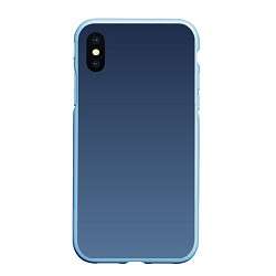 Чехол iPhone XS Max матовый Gradient Dark Blue, цвет: 3D-голубой