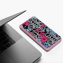 Чехол iPhone XS Max матовый Цветочный летний паттерн Fashion trend, цвет: 3D-розовый — фото 2