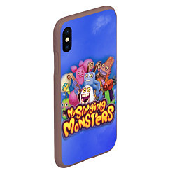 Чехол iPhone XS Max матовый My singing monsters поющие монстры, цвет: 3D-коричневый — фото 2