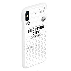 Чехол iPhone XS Max матовый Leicester City Champions Униформа, цвет: 3D-белый — фото 2