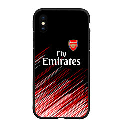 Чехол iPhone XS Max матовый Arsenal полосы, цвет: 3D-черный