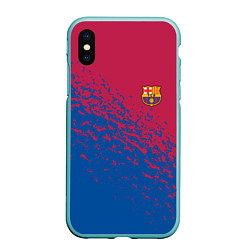 Чехол iPhone XS Max матовый Barcelona маленькое лого, цвет: 3D-мятный