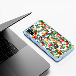 Чехол iPhone XS Max матовый Летний Фруктовый Сад, цвет: 3D-голубой — фото 2