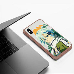 Чехол iPhone XS Max матовый Асада Сино -Sword Art Online, цвет: 3D-коричневый — фото 2