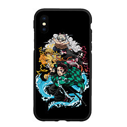 Чехол iPhone XS Max матовый КЛИНОК,РАССЕКАЮЩИЙ ДЕМОНОВ Kimetsu no Yaiba, цвет: 3D-черный