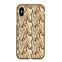 Чехол iPhone XS Max матовый Ремни и драгоценные камни