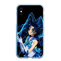 Чехол iPhone XS Max матовый Сейлор Меркурий -гениальная школьница, цвет: 3D-голубой