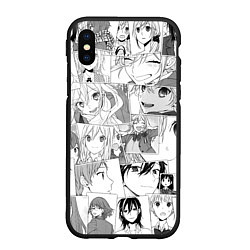 Чехол iPhone XS Max матовый Horimiya pattern, цвет: 3D-черный